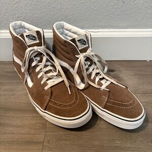 Vans Men’s Sk8-Hi High Top Skate Sneaker Suede And Canvas Walnut Size 13
